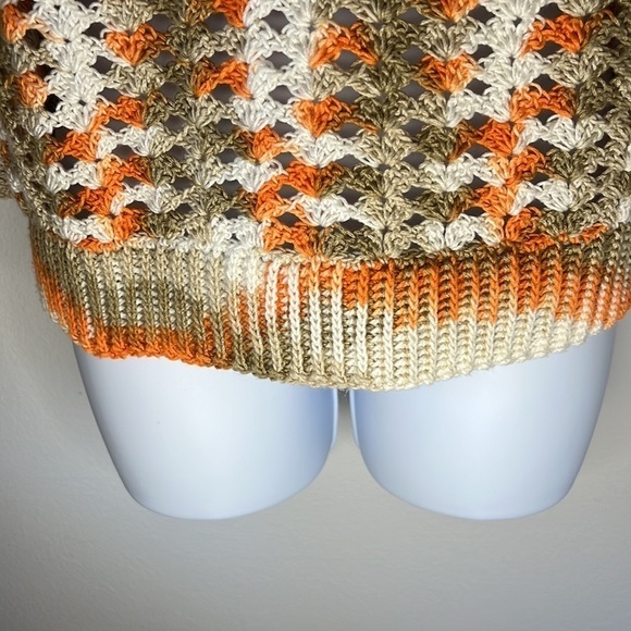 Vintage Hand Crocheted  Multicolor Sweater - Picture 3 of 10